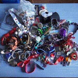 Junk Jewelry Accessory Lot 4+ Lbs NOT Wearable Harvest Broken Craft Upcycle Art